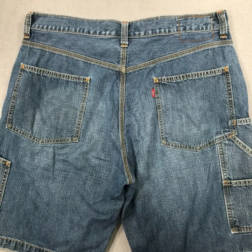 Levi's Carpenter Jean Shorts Men's 36 Blue Denim Y2K Baggy Loose Vintage Jorts